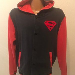Superman Hoodie Jacket Large Men DC Comics